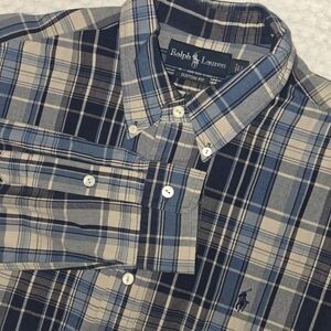 Polo Ralph Lauren Men’s Blue Plaid Long Sleeve Button Down Shirt Classic Fit L
